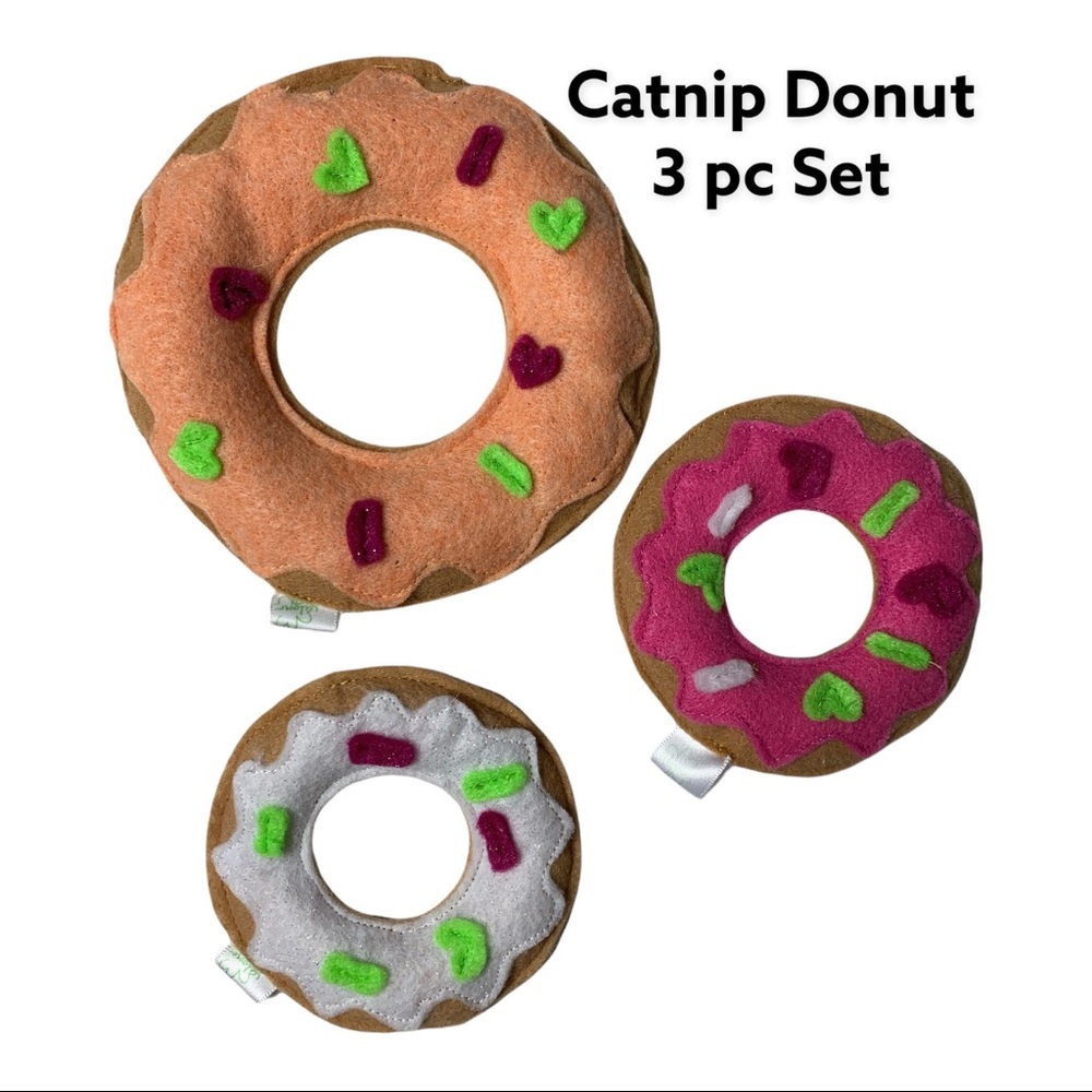 Catnip Cat Donut Set of 3 Toys